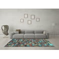 thumbnail image 3 of Ahgly Company Indoor Round Oriental Light Blue Traditional Area Rugs, 7' Round, 3 of 4
