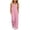 Pink, variant on Teen Girls Summer Long Jumpsuit Solid Design Straight Wide Leg Side Pockets Casual Wear for 5-15T