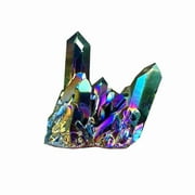 Rainbow Aura Titanium Quartz Crystal Cluster Specimen Healing Stone-NEW