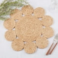 thumbnail image 4 of Fennco Styles Handwoven Round Jute Placemats 16" Round, Set of 2 - Natural Floral Shape Braided Table Mats Heat Resistant Insulation for Home, Boho Décor, Dining Table, Banquets, Special Events, 4 of 4