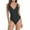Black, variant on Busydd Swim Suits for Women Solid Color One-Piece Swimsuits Deep V Neck Tummy Control Monokini Swimsuits for Women Pleated Bathing Suits