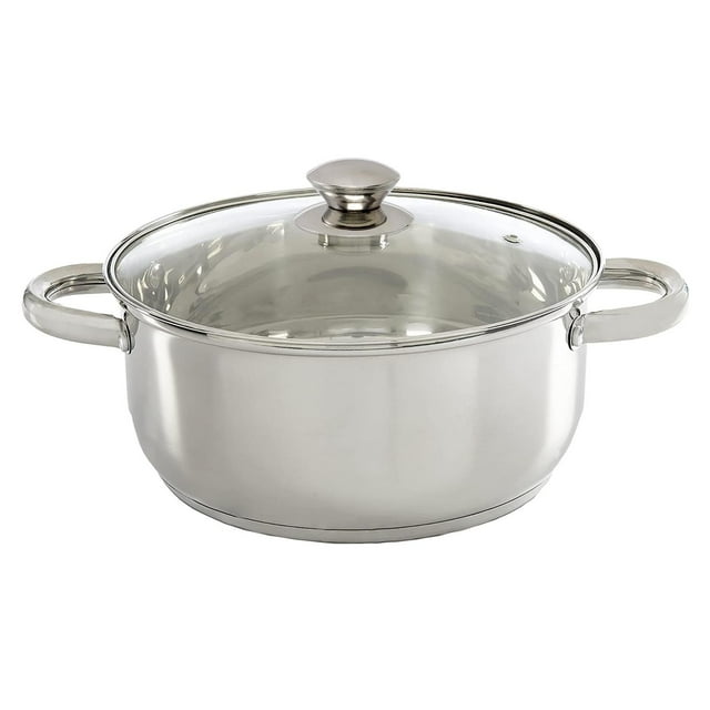 Ecolution Olla de acero inoxidable con parte inferior encapsulada a juego con tapas ventiladas de vi