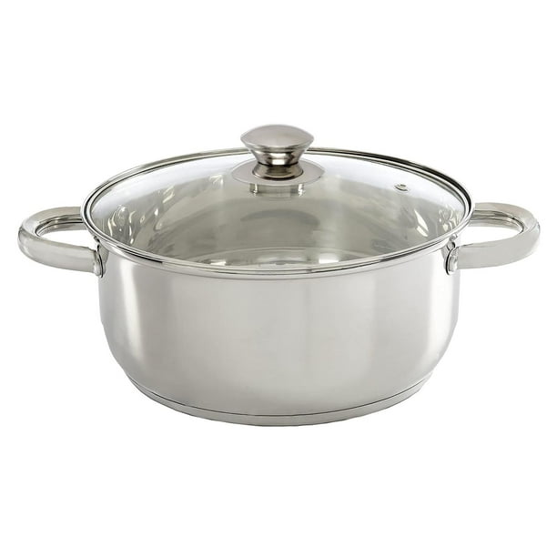 Ecolution Olla de acero inoxidable con parte inferior encapsulada a juego con tapas ventiladas de vi