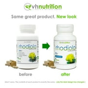 VH Nutrition Rhodiola Rosea Supplement 700mg - 3% Salidrosides Standardized for Brain, Stress & Mood Support - 60 Capsules