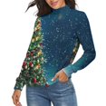 thumbnail image 2 of Christmas Tree Background Women's Turtleneck Sweater Long Sleeve Ribbed Fitted Turtle Neck Casual Fall Winter Collection Top 2XL, 2 of 4
