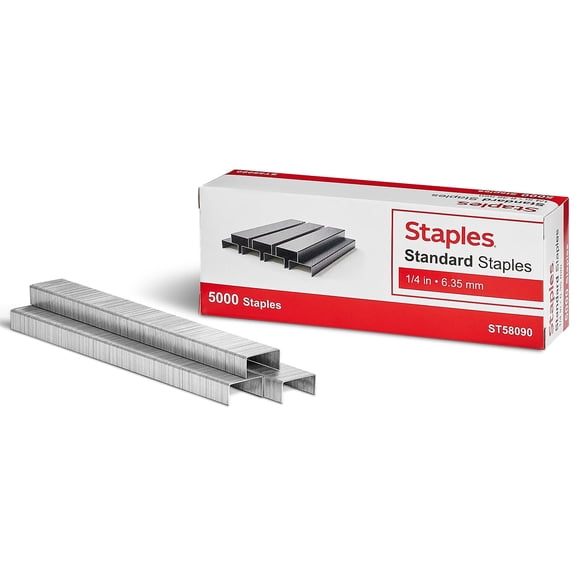 TRU RED Standard Staples 1/4" Leg Length 5000 Staples/Box TR58090