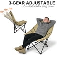 thumbnail image 4 of Folding Camping Chair with Wide Seat and Backrest Adjustment, High Back Padded Outdoor Recliner Chair with Side Pocket & Storage Bag, 242lbs Capacity for Fishing Picnic, 4 of 8