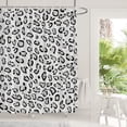thumbnail image 2 of Black White Solid Leopard Decorative Shower Curtain, Bathroom Décor Polyester Fiber Waterproof with Plastic Rings for Shower Stall Bathtubs 72"W x 72"L (Pack of 1), 2 of 6