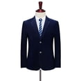 thumbnail image 2 of Traje pequeño de pana para hombre de otoño e invierno, traje convencional, cuello, color primario, color sólido, traje de hombre coreano, 2 of 5