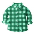 thumbnail image 6 of Girls Boys Button Down Long Sleeve Shirts Blouses Toddler Plaid Jackets Fall Winter School Casual Shirt with Chest Pocket, 6 of 7
