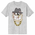 thumbnail image 6 of Looney Tunes Taz Gold Tooth and Bling Men's Athletic Heather T-shirt-Large, 6 of 7