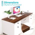 thumbnail image 3 of Kaboon 47.25x30 inch Universal Table Top, Pack 1, Rectangular, Dark Walnut, 3 of 6