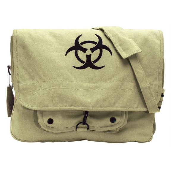 Rothco 10607 Vintage Canvas Paratrooper Bag with Bio-Hazard Symbol