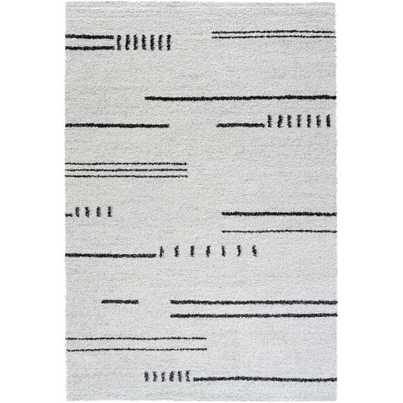 Granada Kienna Black Charcoal Ivory and White Polypropylene Area Rug