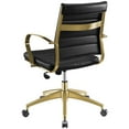 thumbnail image 4 of Contemporary Modern Urban Designer Home Business Office Furniture Work Desk Chair, Faux Vinyl Leather Aluminum, Gold Black, 4 of 8