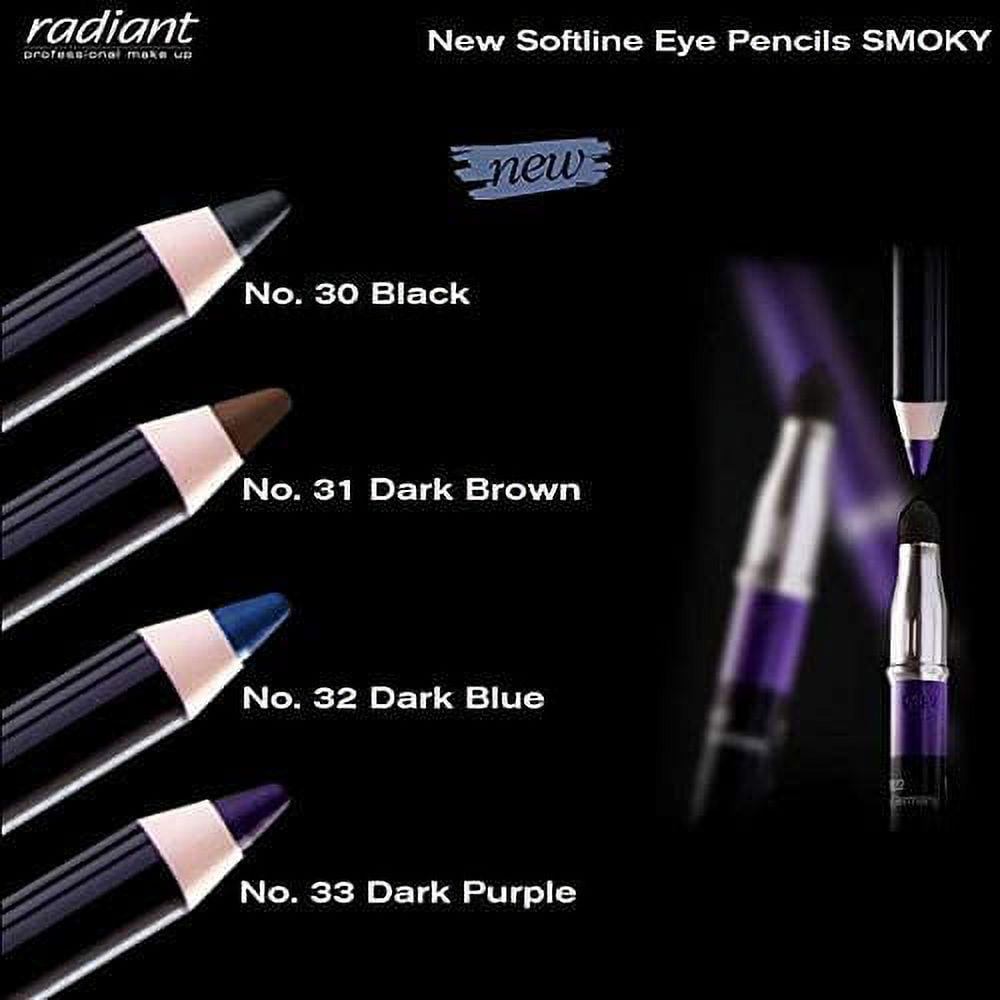 Radiant Professional Softline Waterproof Eye Pencil with Smudging Tool -  Long Lasting Under Eye Liner for Women, For the Perfect Smoky Eye, Pure  Black