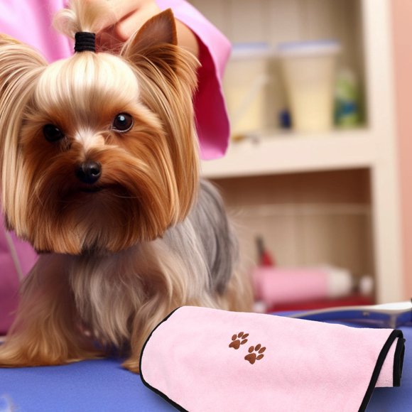 unbranded Toalla De Para Mascotas Color Rosa De Tela Absorbente Para Y Protección El Frío