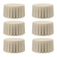 thumbnail image 1 of Mantel BRILLMAX redondo beige de 305 cm de poliéster para boda, 6 unidades, 1 of 7