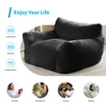 thumbnail image 6 of MUZZ Giant Bean Bag Chair with Footstool, Plush Beanbag Sofa for Adults, Puffy Comfy Lazy Sofa Floor Couch with Armrests for Living Room,Bedroom,Reading Room,Dark Gray, 6 of 9