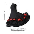 thumbnail image 5 of Women Sequin Flower Embroidered Skirt Flamenco Ballroom Practice Dress Big Swing Skirts Dance Performance Skirt for Women Girls, 5 of 7