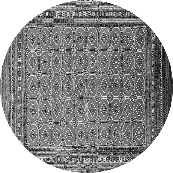 Ahgly Company Indoor Round Oriental Gray Industrial Area Rugs, 7' Round