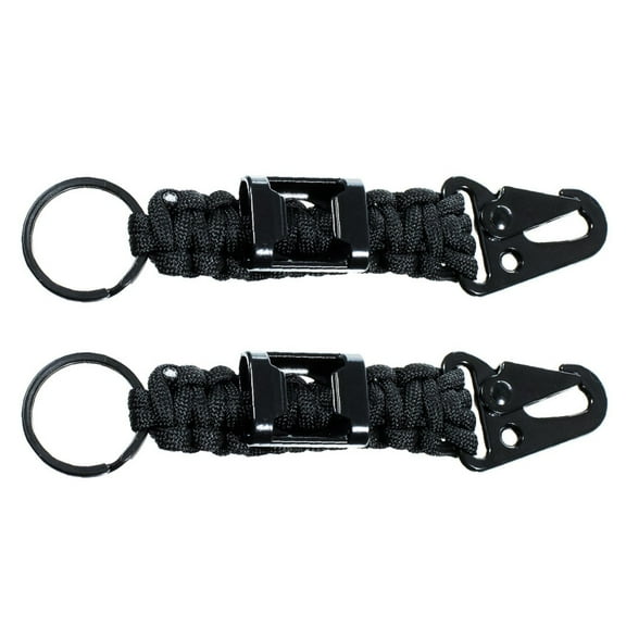 West Coast Paracord 2 Pack 550 Paracord Survival Keychain with Bottle Opener, Split Keyring, and Carabiner - Heavy Duty Metal Hardware