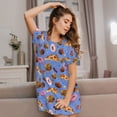 thumbnail image 3 of Fotbe Fastfoods Bata de Dormir para Mujer con Estampado, Camisón de Algodón de Manga Corta, Ropa de Dormir Casual, 3 of 6