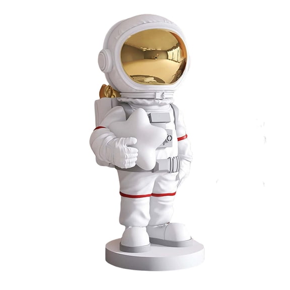 Astronaut Statue Preschool Learning Educational Toys Creative Cute Outer Space Sculpture for Boys Decoration Table office and home , White