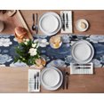 thumbnail image 3 of Table Runner Dresser Scarves 72 Inch Long, Dark Blue White Blossom Flowers Linen Dining Table Runners Pastoral Garden Floral Art Tabletop Scarf for Wedding Holiday Party Kitchen, 3 of 7