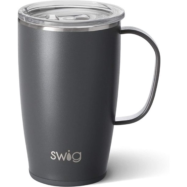 Swig Life 18oz Insulated Coffee Mug with Handle & Lid, Cup Holder