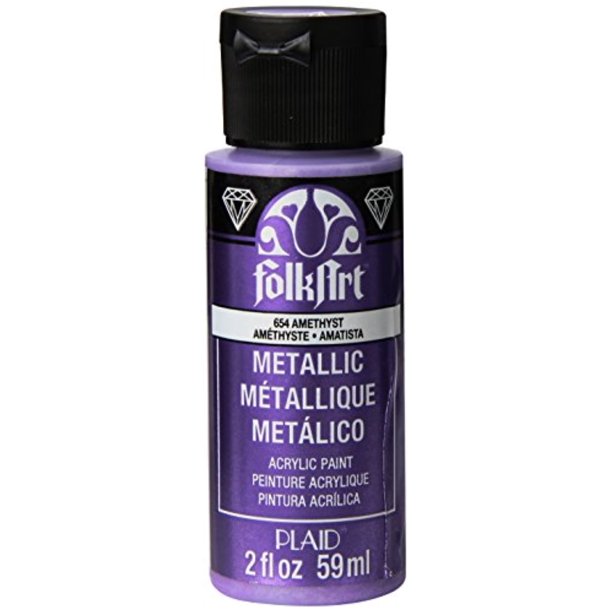 FolkArt Metallic Acrylic Paint in Assorted Colors (2 oz), 654, Amethyst