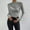 Grey, variant on Tittly Basic Tees T Shirts for Women Women's Solid Color Slim Fit Base Shirt With Pleated Long Sleeve T Shirt Top Womens Long Sleeve Tops Tshirts Shirts Beige L