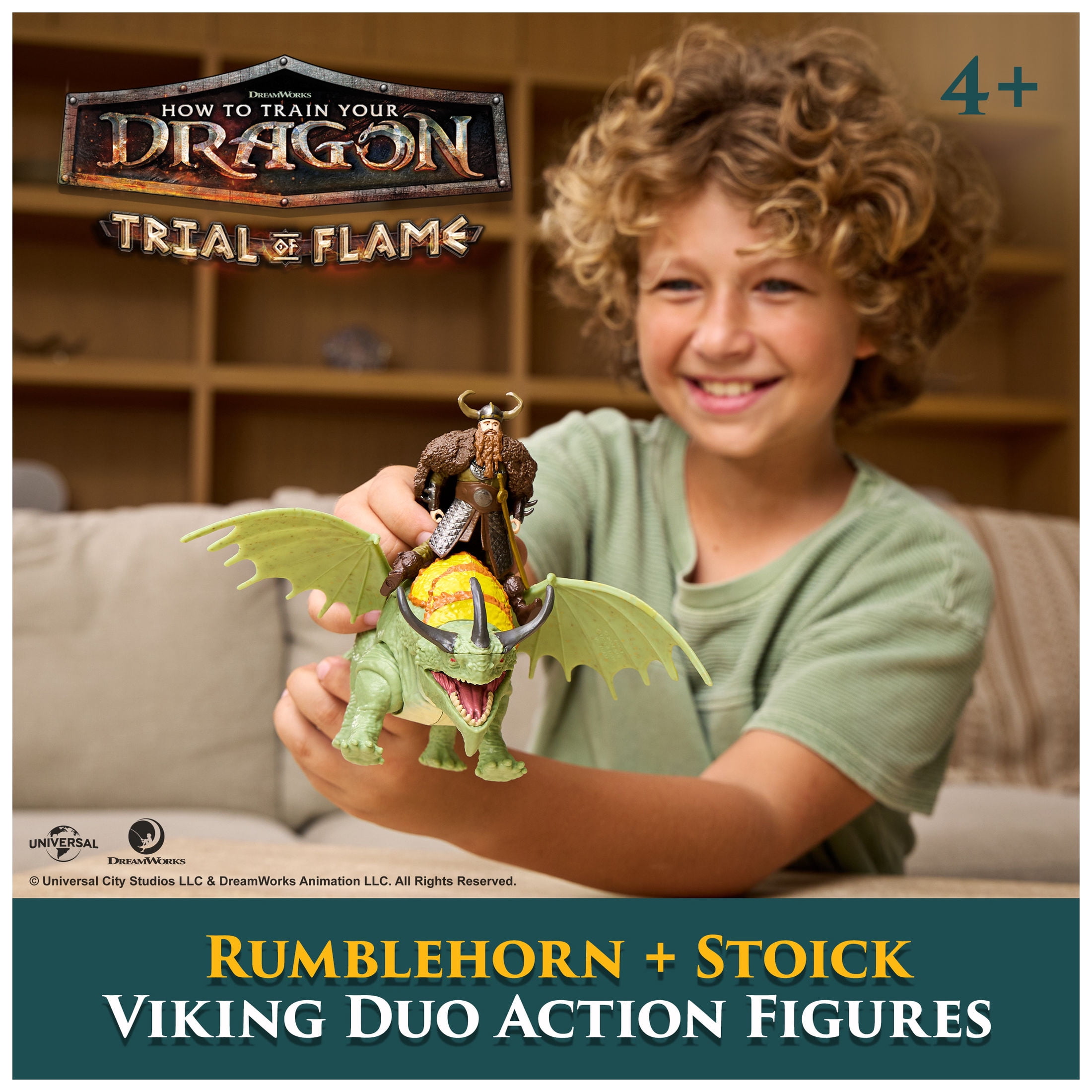 Dreamworks Dragons, How to Train Your Dragon, Rumblehorn & Stoick, Viking Duo Action Figures