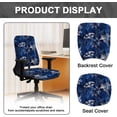 thumbnail image 5 of Polyester Office Chair Cover Set 2pcs Textured Leaves Chair Covers Blue Leaves Stretchable Chairs Slipcover for Universal Desk, 5 of 7