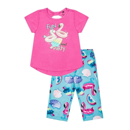 Girls' Pool Party 2 Piece Pajama Sleep Set (Little Girl & Big