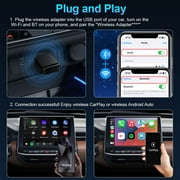 Wireless Carplay Adapter, Apple Carplay Wireless Adapter for Factory Wired CarPlay Plug and Play, iPhone iOS 10+, Black