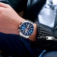 thumbnail image 4 of Mirar Reloj de hombre Movimiento de cuarzo Correa de acero inoxidable Pantalla de tiempo y calendario Función de cronómetro 3ATM Pulsera de moda masculina impermeable para negocios y vida c 1 1, 4 of 5