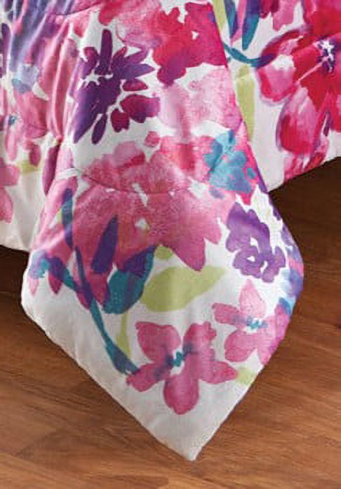 Your Zone Watercolor Floral  2 Piece Reversible Comforter Bedding Set, Twin XL, Multicolor