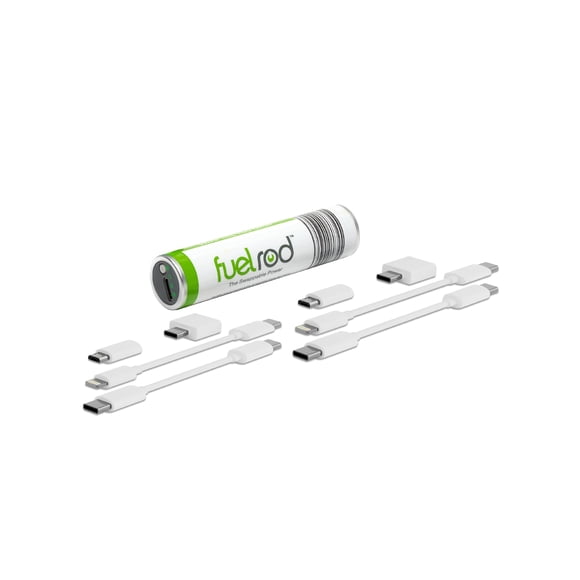 Cargador portátil FuelRod One USB-C con cables y adaptadores adicionales
