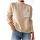 thumbnail image 2 of Suéter de cuello alto para mujer, blusas con empalmes de encaje, camiseta de cuello alto, suéter casual de moda, top acrílico para mujer, 2 of 7