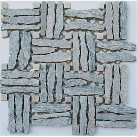 Intrend Tile Basket Wave Natural Stone Landscape Gray Color - Mixed