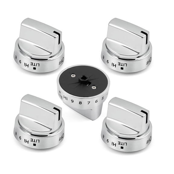 WB03X24818 Gas Stove Knob - Replacement for PS11729081, AP5989029 Stainless Steel Stove Knobs, Heat-Resistant and Easy to Install,Compatible with G.E Stove Knob（Not Universal）
