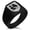 Black, variant on Stainless Steel Dragon Guardian Coat of Arms Shield Needle Stripe Pattern Biker Style Polished Ring