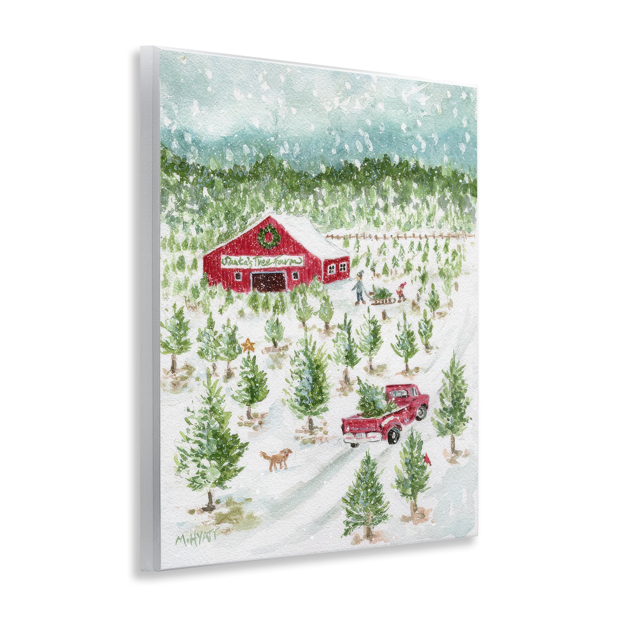 Stupell Industries Christmas Tree Farm Holiday Painting Unframed Art Prints Wall Art, 11 x 14