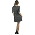 thumbnail image 2 of ToBeInStyle Women's 3 Front Button Elbow Sleeve Trapeze Tunic, 2 of 3