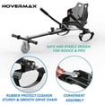 thumbnail image 2 of HOVERMAX Hoverboard Go Kart, Hoverboard Seat Attachment with Adjustable Frame Length for 6.5" 8" 10" Hoverboard, Suitable for Kids & Adults, Black, 2 of 7