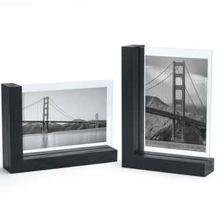 ORIVAN 2 Pack 4x6 Double Picture Frames Hinged Folding Photo Frames with  Glass Vertical Stand Frames (White)