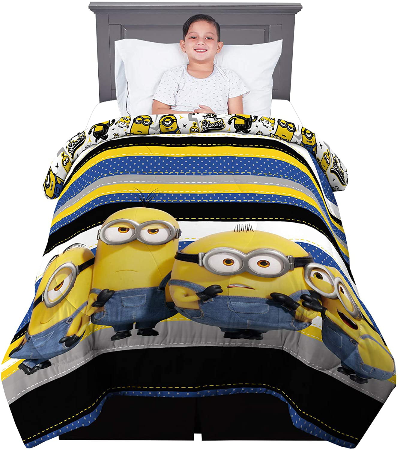 Despicable Me Minions Double Bed Duvet Quilt Cover Set Boys Bedding Kids Bedroom for sale online 