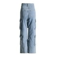 thumbnail image 4 of Panan Women's High-Rise Denim Cargo Pants with 6+ Functional Utility Pockets, Eye-Catching Cut-Out Details and Relaxed Fit, 4 of 14