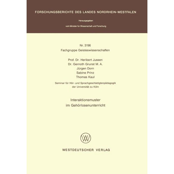 Interaktionsmuster Im GehÃ¶rlosenunterricht, (Paperback)